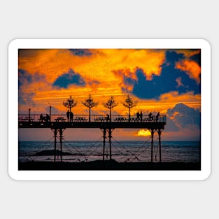 Pier, Sunset, Murmuration - Aberystwyth Sticker